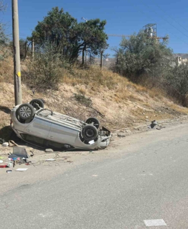 Niğde'de otomobil takla attı, sürücü hastaneye kaldırıldı