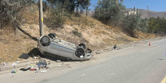 Niğde'de otomobil takla attı, sürücü hastaneye kaldırıldı