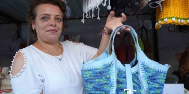 Samsun'da Kadın Emeği Festivali'nde Kanserle Mücadele Eden Bir Kadın