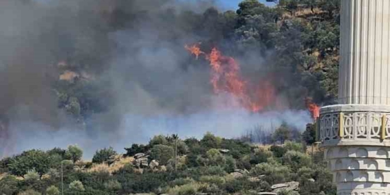 Söke'de orman yangını kontrol altına alınmaya çalışılıyor