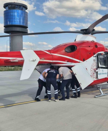 Tokat'tan Konya'ya helikopter ambulansla hasta sevk edildi