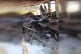 Yazıhan'da çıkan yangında konteyner kullanılamaz hale geldi