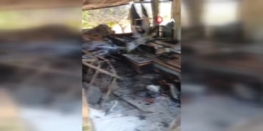 Yazıhan'da çıkan yangında konteyner kullanılamaz hale geldi