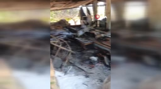 Yazıhan'da çıkan yangında konteyner kullanılamaz hale geldi