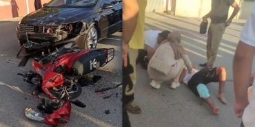 ERZİNCAN'DA OTOMOBİL İLE MOTOSİKLET ÇARPIŞTI: 2 GENÇ YARALANDI
