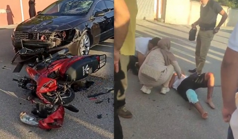 ERZİNCAN'DA OTOMOBİL İLE MOTOSİKLET ÇARPIŞTI: 2 GENÇ YARALANDI
