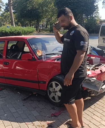 HURDAYA DÖNEN ARAÇTAN BURNU BİLE KANAMADAN ÇIKTI