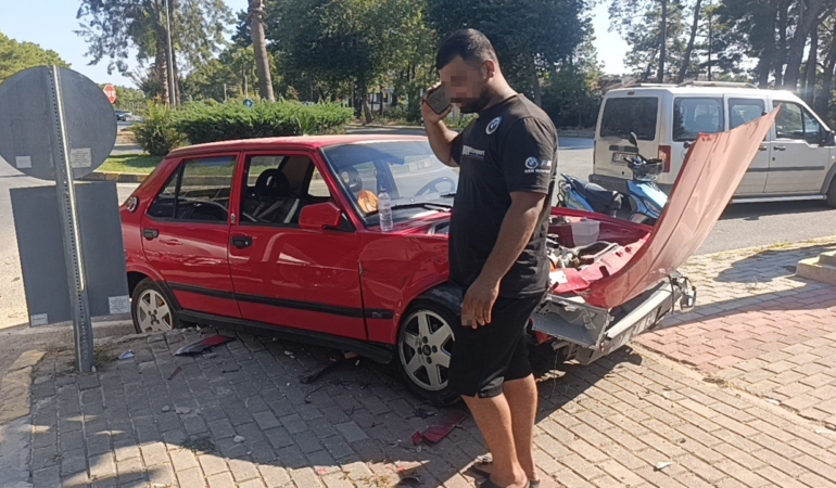 HURDAYA DÖNEN ARAÇTAN BURNU BİLE KANAMADAN ÇIKTI