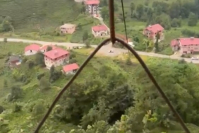İLKEL TELEFERİKLE 'HEYECANLI' YOLCULUK