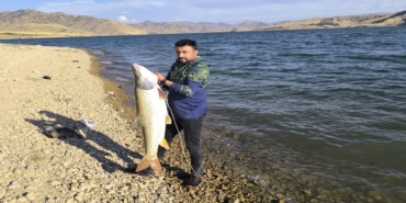 KEBAN BARAJ GÖLÜ'NDE 30 KİLOLUK DEV TURNA BALIĞI