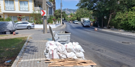 MARMARİS'TE KAÇAK MOLOZ DÖKÜMÜNE CEZA