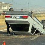 OTOMOBİL TAKLA ATTI: 1 YARALI