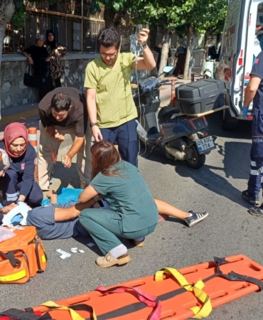 PANİK FREN KAZA GETİRDİ: 1 YARALI