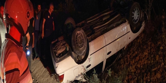 TERS DÖNEN OTOMOBİLDEN SAĞ ÇIKTI