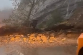 ULUDAĞ YOLUNDA HEYELAN KORKUTTU