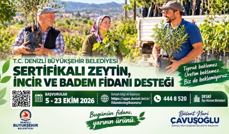 DENİZLİ'DE ÜRETİCİYE FİDAN DESTEĞİ