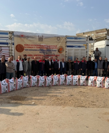 MAZIDAĞI'NDA 167 ÇİFTÇİYE 40 TON MERCİMEK TOHUMU DESTEĞİ