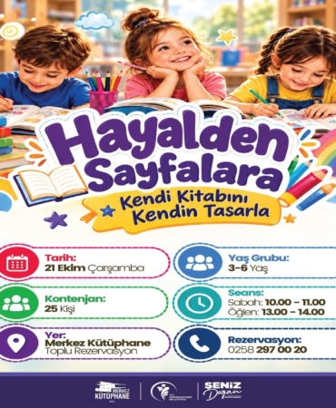 MERKEZ KÜTÜPHANE'DE ÇOCUKLAR HAYALLERİNİ KİTAPLARA DÖNÜŞTÜRECEK