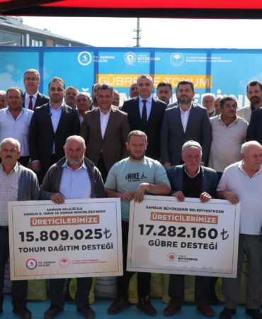 SAMSUN'DA BİN 757 ÜRETİCİYE TOHUM VE GÜBRE DESTEĞİ