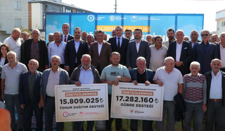 SAMSUN'DA BİN 757 ÜRETİCİYE TOHUM VE GÜBRE DESTEĞİ